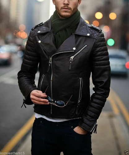 Herren lederjacke echt - -,