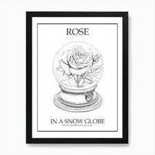 Rose in einer Schneekugel