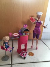 Barbie als Pizzabäckerin mit Chelsea - mit Funktion - Mattel Pizzeria NEUwertig