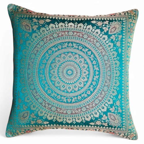Türkis mandala kissenbezug - türkis,