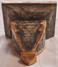 Antike Wand Konsole Holz antik Handgeschnitzt Gefasst Miniatur Konsole Vergoldet