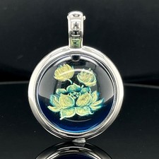 CLIP ANHÄNGER 925/- SILBER RHOD. MIT BERNSTEIN BEH. SILBERZEIT SCHMUCKJAGD