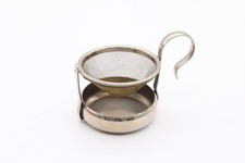 Vintage Teebeutelhalter Teebeutelsieb Teesieb Sieb mit Griff aus Metall alt