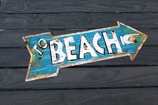 Shabby Blechschild Beach 50 x