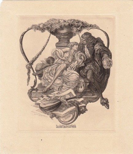 Exlibris bookplate - exlibris,