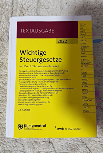 Nwb wichtige steuergesetze - wichtige,