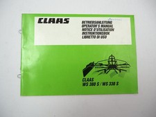 Claas WS 330 380 S Schwader Betriebsanleitung Bedienungsanleitung Wartung 1989