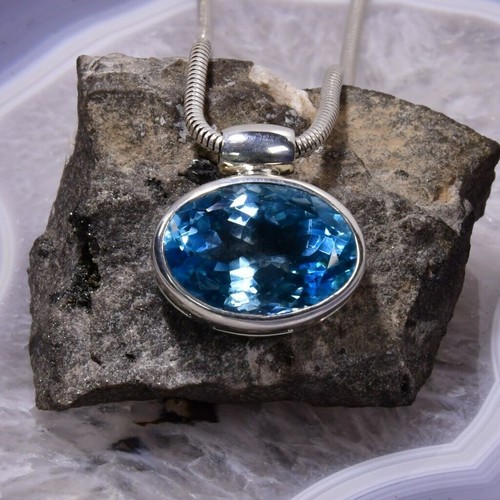 Blau topas anhänger 925er - blau,