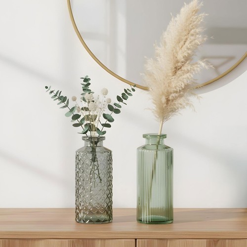 2er set vase h14cm grün - set,