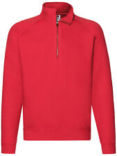 Fruit of the Loom Premium Zip Neck Sweat Herren Sweatshirt Reißverschluss NEU