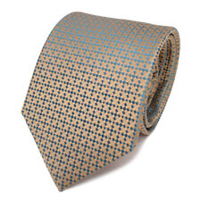 Seidenkrawatte gold grau blaugrau gemustert - Krawatte Seide Silk Tie