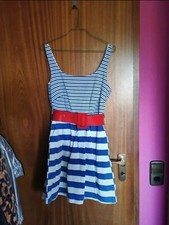 Mini Kleid Minikleid Rockabilly Matrosen Rockkleid Trägerkleid Shirtkleid Blau