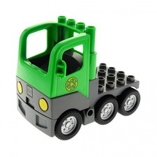 1x Lego Duplo LKW hell grün Recycling neu-dunkel grau Müll Wagen 48125c03pb01