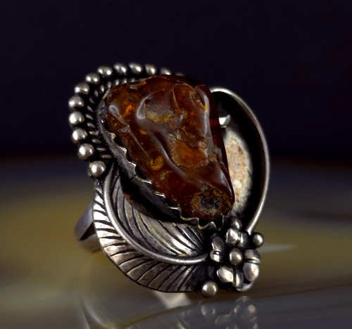 Ring silber 925 bernstein - silber,