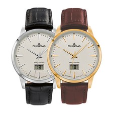 Dugena Herren-Armbanduhr Momentum, Funk, digitales Datum, Edelstahl, 5 bar