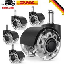 5 Stk BürostuhlRollen Stuhlrollen 11mm x 22mm Drehstuhl Hartbodenrollen Rollen.