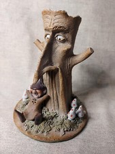 Vintage handgefertigte Studio Kunst Keramik verzauberter Baum & Pixie/Elfe Vase
