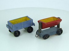 Alt antik original schönes Holz Spielzeug Erzgebirge EISENBAHN 2 Waggons Lore