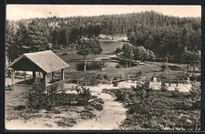 Ansichtskarte Geschwenda / Thür. Wald, Blick auf das Waldbad 