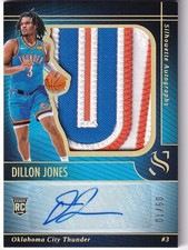 2024-25 Panini Silhouette NBA SIL-DIL Dillon Jones Rookie Patch Auto Gold 9/10