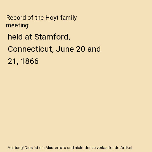 Record the hoyt - of,