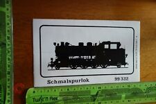 Alter Aufkleber Deutsche Bahn DEWAG DDR SCHMALSPURLOK 99 322