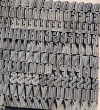 Schraffierte Schrift 20p Blei Bleisatz Buchdruck Handsatz Bleiletter 7,5 mm