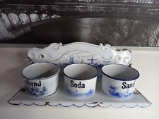 Antike Metall Emaille Metall Waschgarnitur Sand Seife Soda.. mit 2x Sand