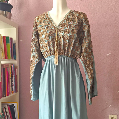 Damen kaftan lang blau - blau, mit