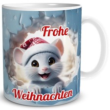 Tasse Maus Frohe Weihnachten Weihnachtsgeschenk lustig Wichtelgeschenk Nikolaus