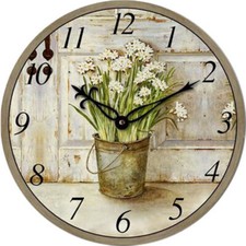 Technoline, WT 1010 Wanduhr, Ø 34cm, Blumentopf-Design 