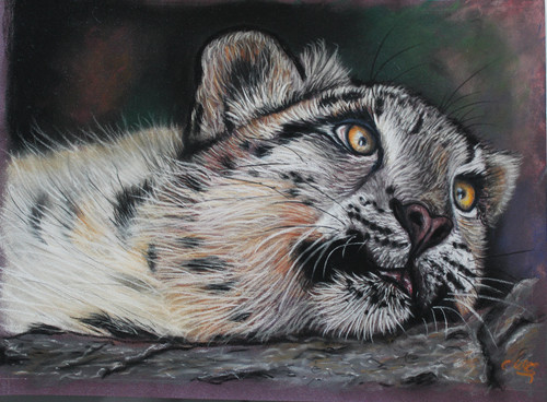 Original pastel painting snow - pastel,