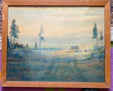 ::WATERCOLOUR FIRS FOREST EDGE