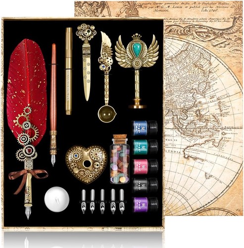 Federkiel und tinte set - tinte,