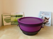Micro Gourmet Tupperware lila / Tupper Mikrowellen Dampfgarer inkl. Rezepthefte