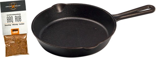 Gusseisen pfanne bbq - bbq, set