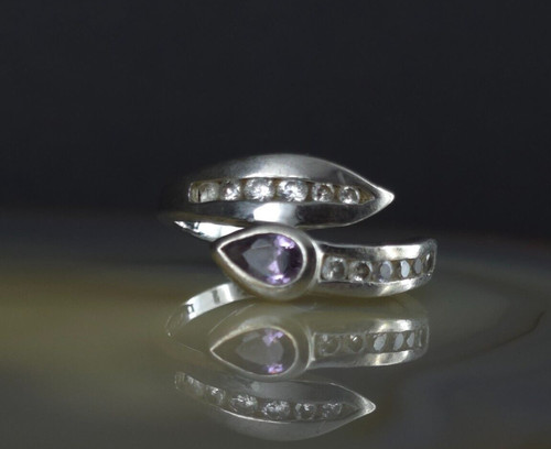 Ring silber 925 zirkonia - ring, lila