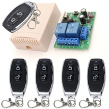 220V 2CH 433Mhz Funk Empfänger Relais Schalter Garagentor mit 5X Fernbedienung