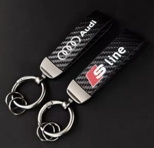 Audi S-Line Schlüsselanhänger – Carbon & Leder-Optik mit Logo  Carbon Leder*