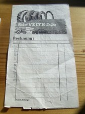 Rechnung Veith-Reifen, ca. 1965, Blatt aus Rechnungsblock