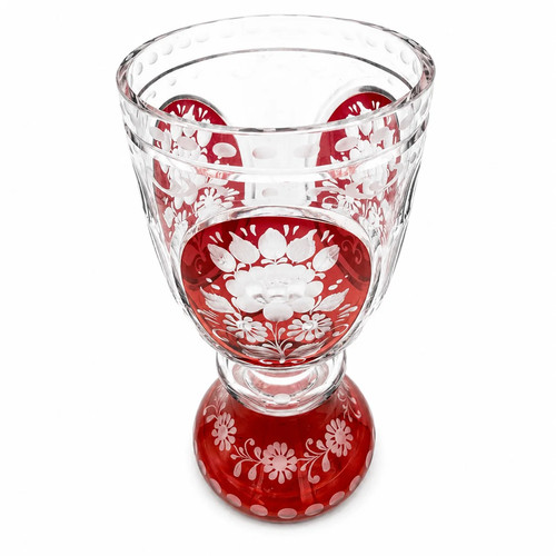 Antik böhmischer glas pokal - glas,