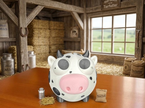 Niedliche sparschwein kuh - niedliche,