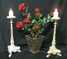 Schwerer Gusseisen Standleuchter Kerzenhalter mit Füße  Groß 55cm