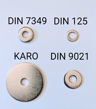 Unterlegscheiben DIN 9021 DIN 125 DIN 7349 Karosseriescheiben Edelstahl A2