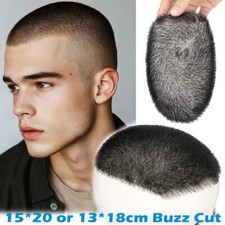 15*20cm PU Skin Herren Toupee Remy Echthaar Perücke Haarteile Für Männer Schwarz