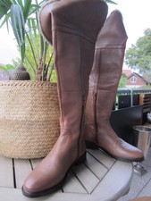 Winter Strandfein Stiefel Gr 40 Leder braun Overknee Cognac sehr gut
