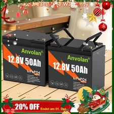2X 12V 50Ah LiFePO4 Lithium Batterie Wiederaufladbare Für RV Golf Cart