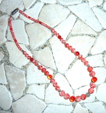 ★ kurze Kette ★ Collier ★ rot/weiß & rot  ★