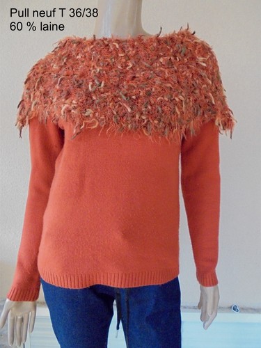 Tweed pullover rost orange - tweed,