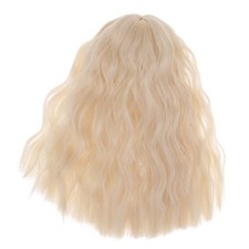 Milageto 1/4 Mädchen Puppenhaar lange gewellte Perücke hellgold für Bjd Pullip